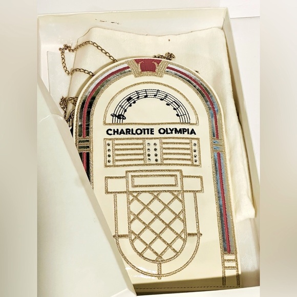 NWT! Charlotte Olympia Jukebox 🎶 Bag-Cream - Picture 3 of 7